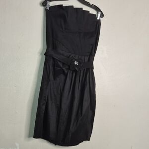 Torrid Elegant Black Strapless Dress with Floral Accent